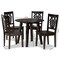 Baxton Studio Mina Modern and Contemporary Transitional Dark Brown Finished Wood 5-Piece Dining Set 177-11381-10896-Zoro - alternate 3